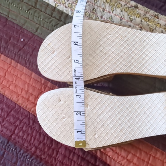 vintage DR SCHOLL'S* wooden/ embossed leather adj. strap exercise sandal sz 9 - Picture 9 of 16